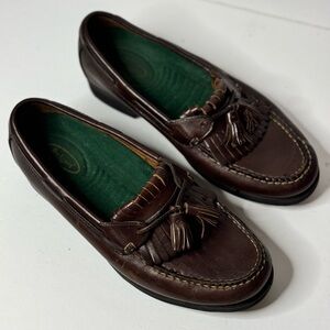 Rockport Men's Brown Leather Shoes with Fringes M4044 Low Heel